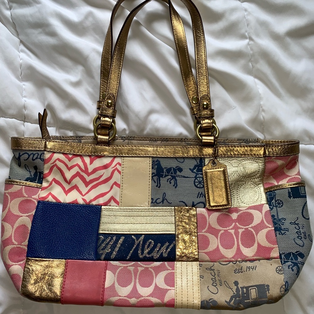 Vintage patchwork coach bag
